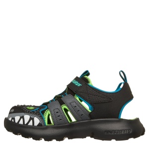 Sandale băieți cu luminițe Skechers Razor Splash-Raptor Quest — vedere din față