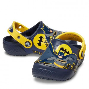 Sandale plaja Baieti Crocs Batman Patch Clog K Navy Bleu Marine incaltaminte copii bigstep