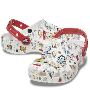 Crocs Sandale plaja Baieti Peanuts Classic Clog T White Multi incaltaminte copii bigstep