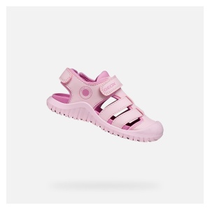 Sandale plajă fete Geox Fusbetto Pro Gi Pink Dk Pink