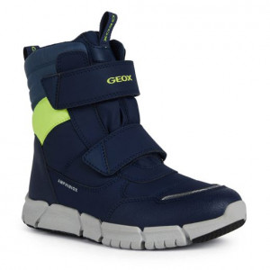 Geox Apreschi impermeabil baieti J Flexyper B.B ABX  Navy Flou/Yellow incaltaminte copii bigstep