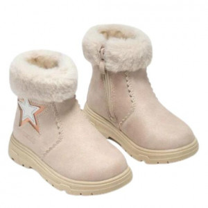 Conguitos Cizme Fete 129003 Booties Star Fur Beige incaltaminte copii bigstep