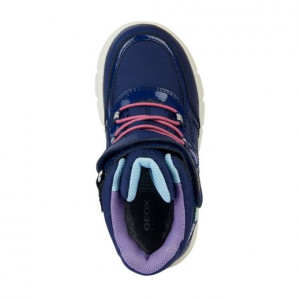 Geox Cizme imblanite impermeabile fete J Willaboom B ABX Navy Multicolor incaltaminte copii bigstep