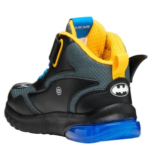 Ghete băieți Geox J Ciberdron Batman Black Yellow — vedere din spate