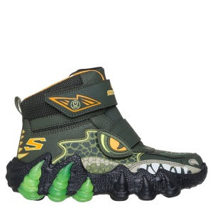 Ghete băieți Skechers Skech-O-Saurus Lights Olive