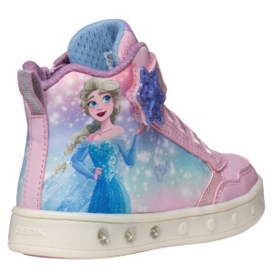 Ghete fete cu luminițe Geox J Skylin Girl Pink — vedere din față