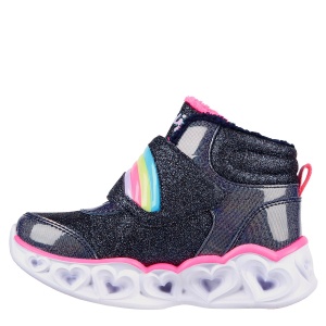 Ghete îmblănite fete Skechers Heart Lights Brilliant Rainbow Navy Pink - Img 3