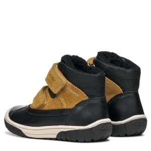 Ghete îmblănite impermeabile băieți Geox Omar WPF Black Dk Yellow - B462DC/04322/C9241 - perechea spate