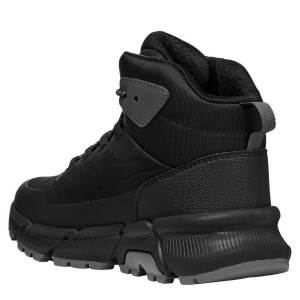 Ghete impermeabile băieți Geox Flexyper Plus Boy Black Dk Grey — vedere din spate