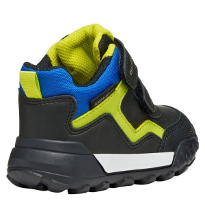 Ghete impermeabile băieți Geox Trekkyup Boy B Abx Black Fluo Green — vedere din față