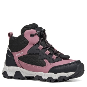Ghete impermeabile fete Geox Magnetar G. B Abx Girl Dark Rose/Black - J464LB/050FU/C9321 - față