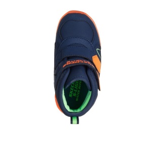 Skechers Ghete baieti Water Repelent Illumi Brights Splash Beams Navy Orange N incaltaminte copii bigstep