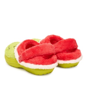 Papuci de casa Crocs Classic The Grinch Lined Clog incaltaminte copii bigstep