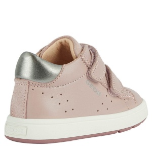 Pantofi fete Geox Biglia Girl Old Rose Silver - vedere din față - B044CC/08522/C8360
