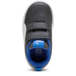 Pantofi sport băieți Courtflex V3 V Inf Dusky Gray PUMA White — vedere de sus și talpa