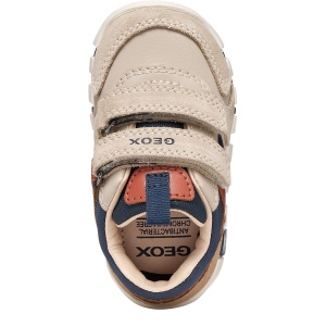 Pantofi sport băieți Geox Iupidoo Boy Lt Taupe/Orange - B3555D/05422/C6181 - de sus