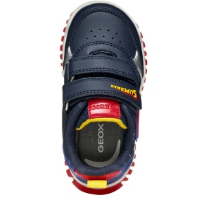 Pantofi sport băieți Geox Lightyloo Superman Navy Royal — vedere de sus