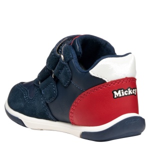 Pantofi sport băieți Geox Zapito Mickey Navy Red — vedere din spate