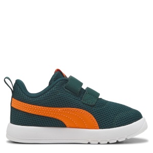 Pantofi sport băieți Puma Courtflex V3 Mesh Inf Green Terrain Orange — vedere laterală opusă