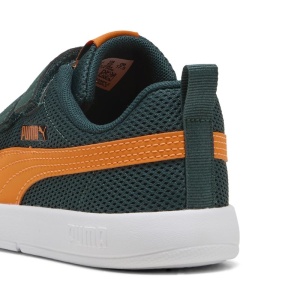 Pantofi sport baieti Courtflex V3 Mesh PS Green Terrain Orange inchidere dubla cu scai, talpă EVA flexibilă