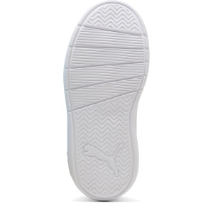 Pantofi sport băieți Puma Courtflex v3 Sliptech PS Blue-White — vedere de sus și talpa