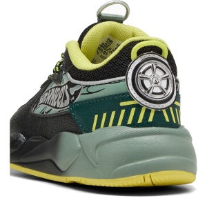 Pantofi sport băieți Puma RS-X Hot Wheels AC Inf Black Green — detaliu călcâi