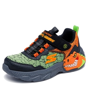Pantofi sport băieți Skechers Dino Lights Black Orange — vedere laterală detaliată