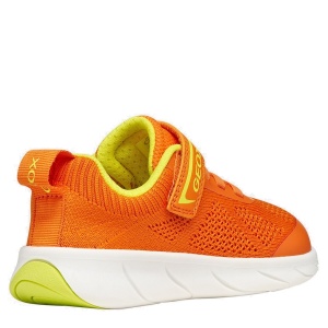 Pantofi sport barefoot băieți Geox Foot-Run Boy Orange Lime Green — vedere din față