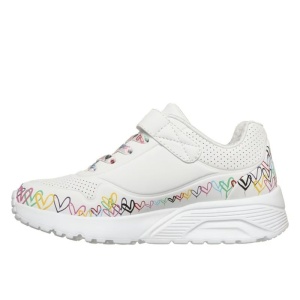 Skechers Pantofi sport fete 314091L/WMLT Uno Lite Heart Craze White Multi L incaltaminte copii bigstep