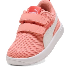 Pantofi sport fete Courtflex V3 Mesh Inf Pink Fruit PUMA Whhite — vedere în perspectivă