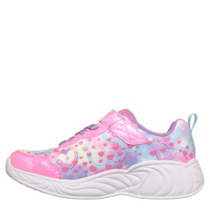 Pantofi sport fete cu luminițe Skechers Heart Sparkles Pink — vedere din față