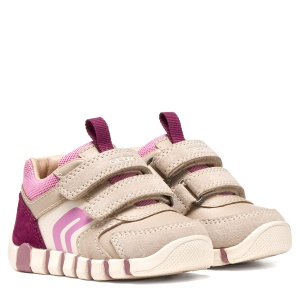 Pantofi sport fete Geox Iupidoo Girl Beige/Dk Pink - B3558C/05422/C5378 - perechea