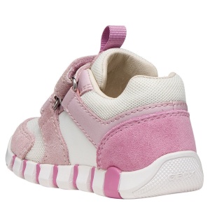 Pantofi sport fete Geox Iupidoo Girl Nude White — vedere din spate