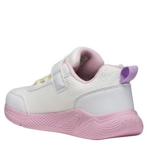 Pantofi sport fete Geox Sprintye White Pink — vedere din spate