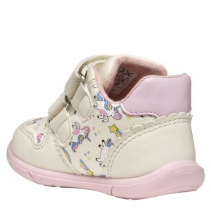 Pantofi sport fete Geox Zapito Girl Ivory Pink — vedere din spate