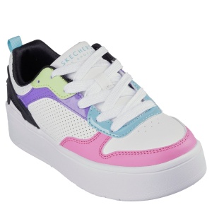 Pantofi sport fete Skechers Court High Classic Crush White Multi - Img 2