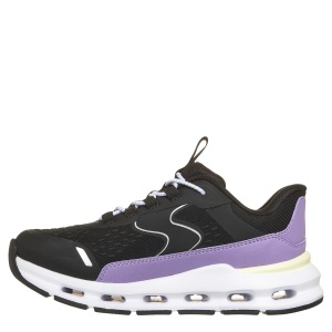 Pantofi sport fete Skechers Glide Step Vista Lane Black Purple — vedere din față