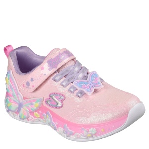 Pantofi sport fete Skechers S-Lights Butterfly Bliss Pink — vedere în perspectivă