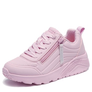 Pantofi sport fete Skechers Uno Lite Easy Zip Pink - vedere laterală detaliată - 310387L/LTPK