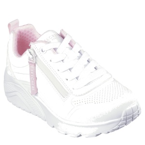 Pantofi sport fete Skechers Uno Lite Easy Zip White — vedere în perspectivă