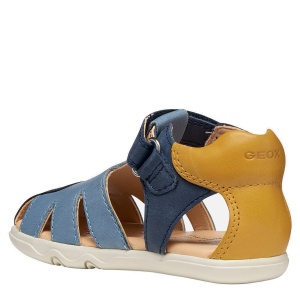 Sandale băieți Geox Sandal Steppieup Navy Ochreyellow — vedere din spate