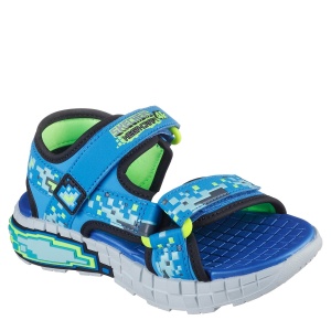 Sandale băieți Skechers Mega Splash 4K Blue — vedere în perspectivă