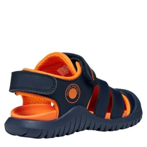 Sandale plajă băieți Geox Fusbetto Pro Bo Navy Orange — vedere din față
