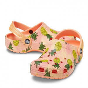 Sandale plaja fete Classic Crocs Pool Party Clog K Papaya - Img 4