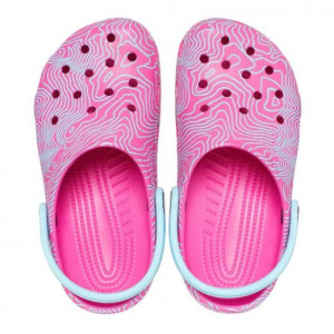 Crocs Sandale plaja Fete Classic Topographic Clog K Multi incaltaminte copii bigstep
