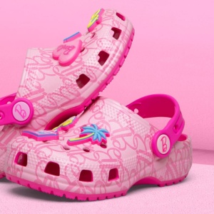 Sandale plaja fete Crocs Mattel Pink Barbie încălțăminte copii bigstep
