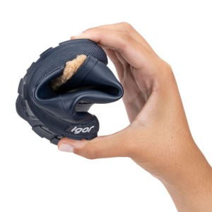 Cizme cauciuc imblanite barefoot baieti Yogi Borreguito Navy - Img 3