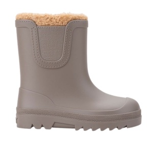 Cizme cauciuc imblanite copii Verona Borreguito Taupe (barefoot+wide)
