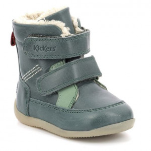 Kickers Cizme imblanite baieti 909770 Bamakratch Vert Fonce