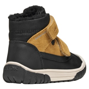 Ghete îmblănite impermeabile băieți Geox Omar WPF Black Dk Yellow — vedere din față